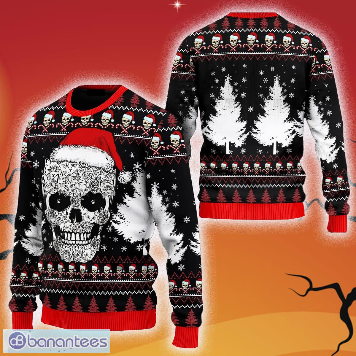 New Orleans Saints Skull Pattern Ugly Christmas Sweater - Banantees