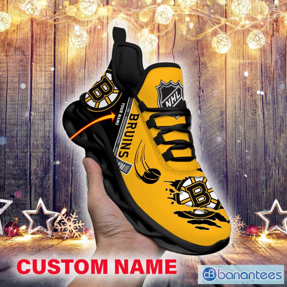 Boston Bruins Custom Name NHL Max Soul Shoes Gift For Fans Running Sneaker - Boston Bruins Personalized NHL Max Soul Shoes _1