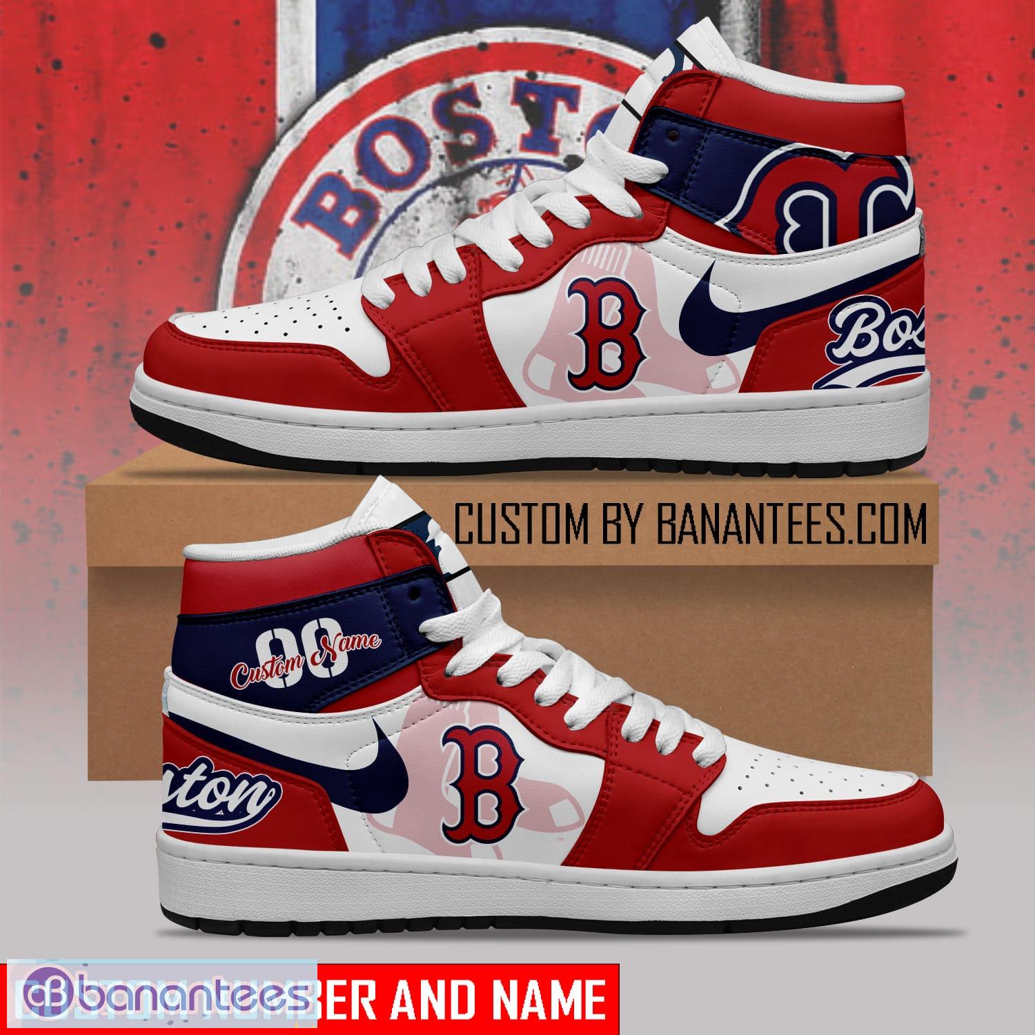 Custom Name Boston Red Sox Air Jordan 13 Sneaker Shoes - Banantees