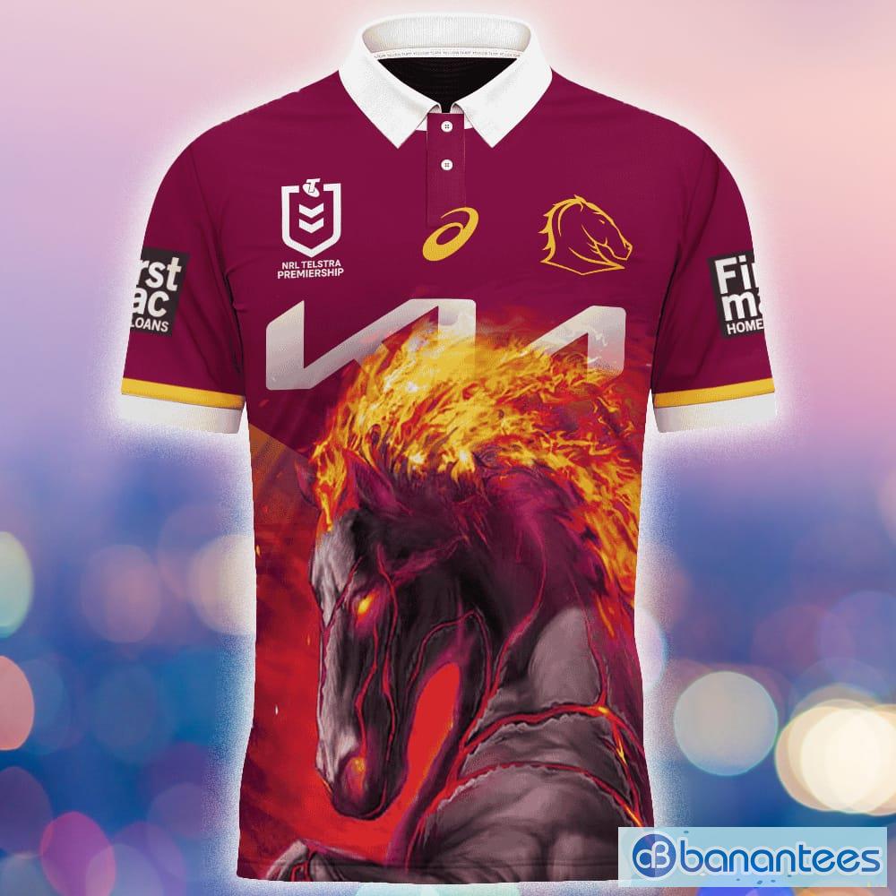 Brisbane Broncos 3D Polo Shirt NRL 2023 Custom Number And Name Gift For Men  And Women - Banantees
