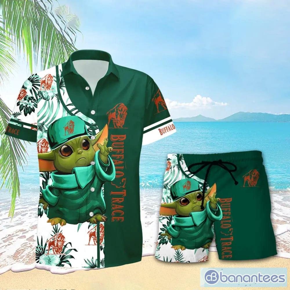 Buffalo Trace Baby Yoda Hawaiian Shirt And Shorts Hawaiian Tropical Beach - Banantees
