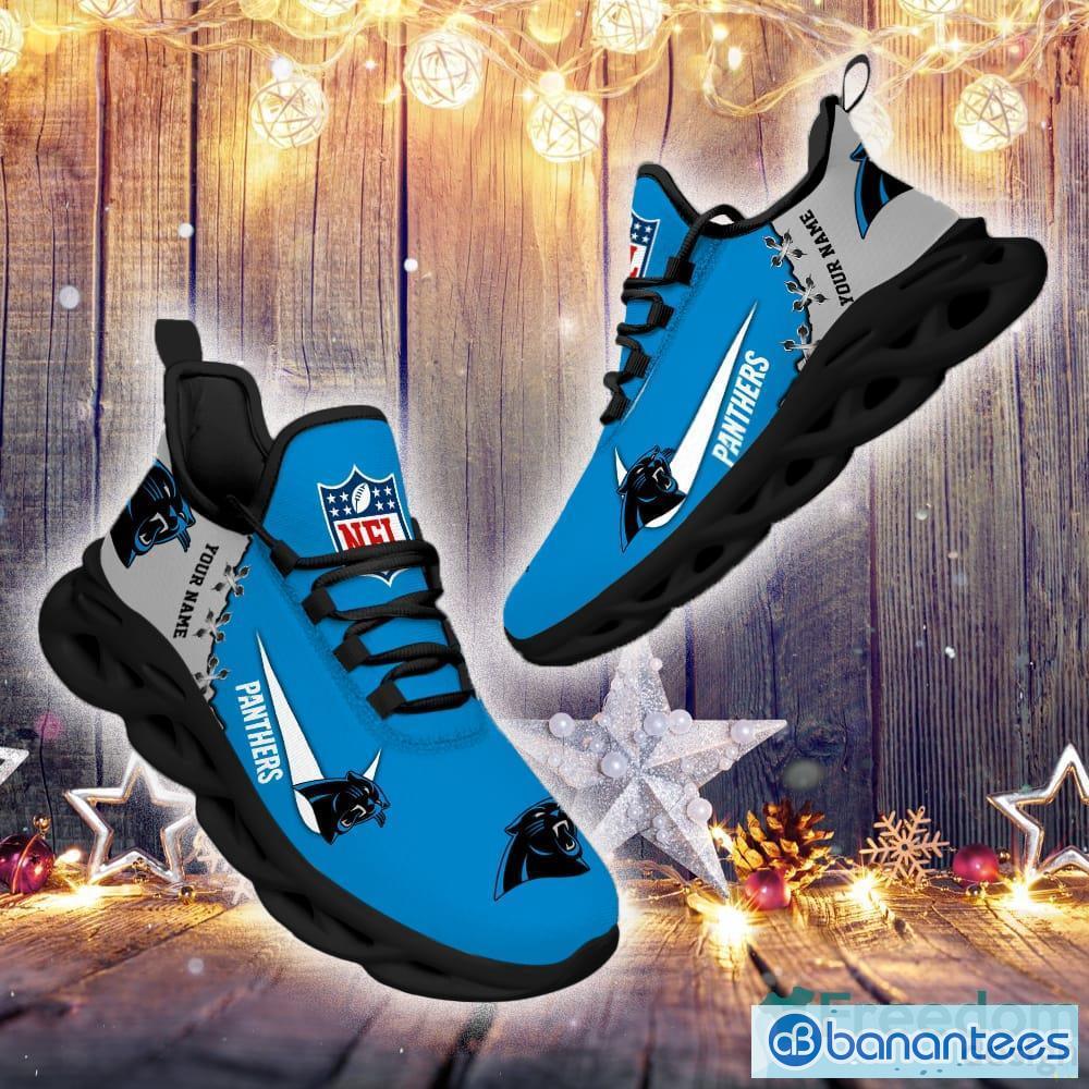 Carolina Panthers Custom Name NFL Neon Light Max Soul Shoes Gift For Fans  Running Sneaker - Banantees