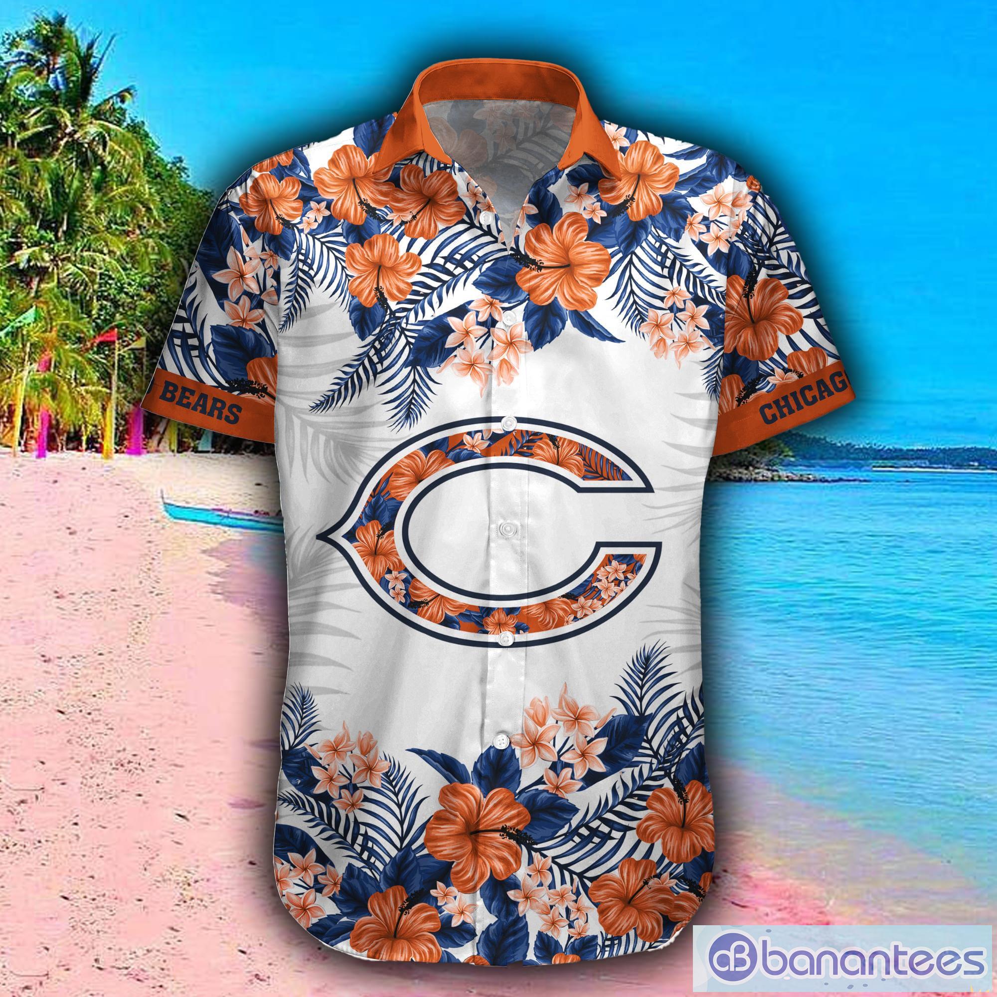 Chicago Bears Tropical Flowers For Fans Hawaiian Shirt and Short - Banantees