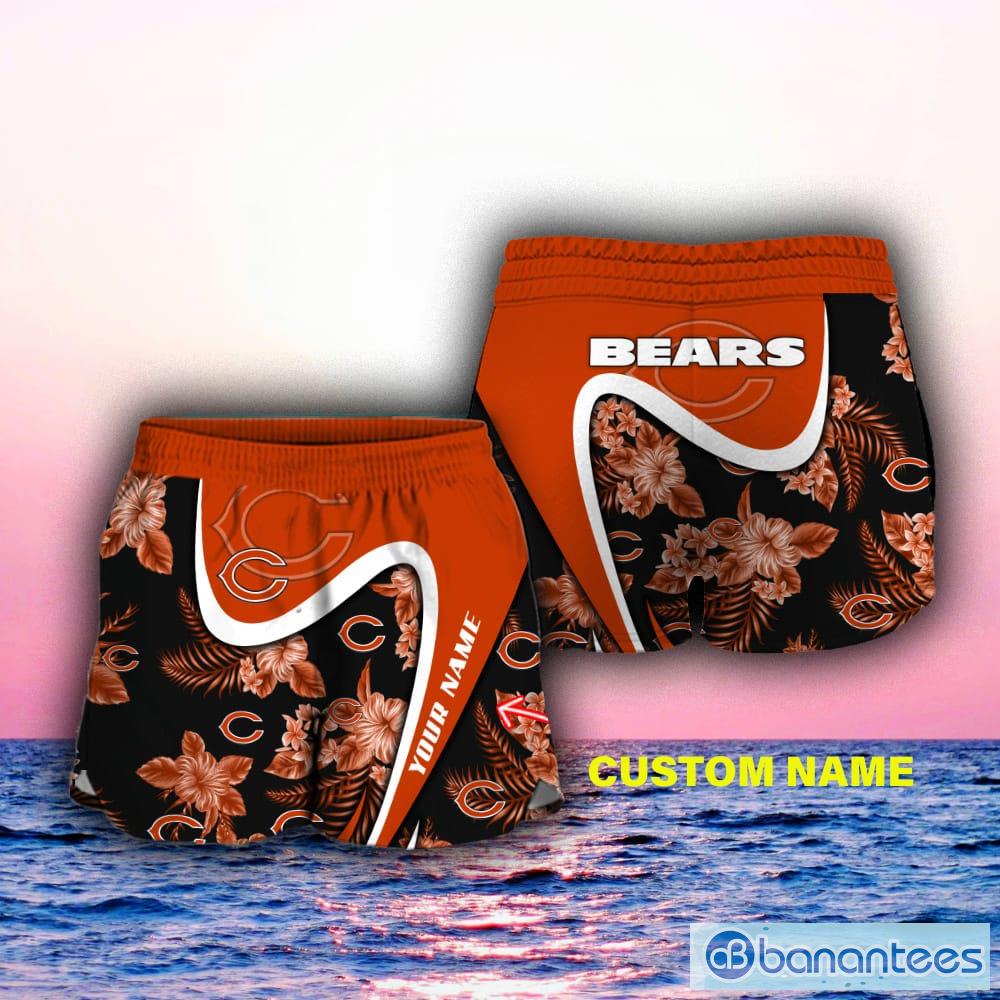 Chicago Bears Tropical Floral Custom Name Aloha Hawaiian Shirt