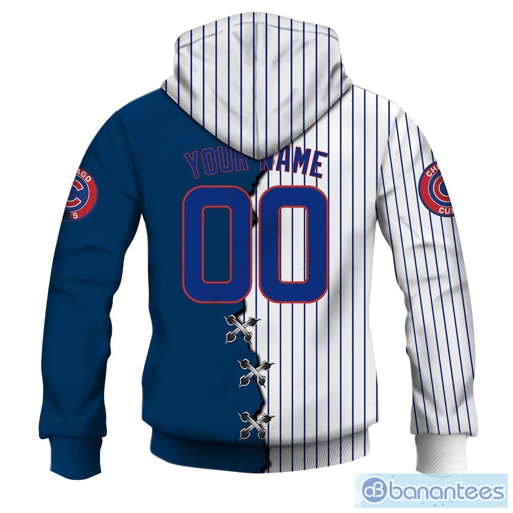 Chicago Cubs Custom Number And Name AOP MLB Hoodie Long Sleeve Zip