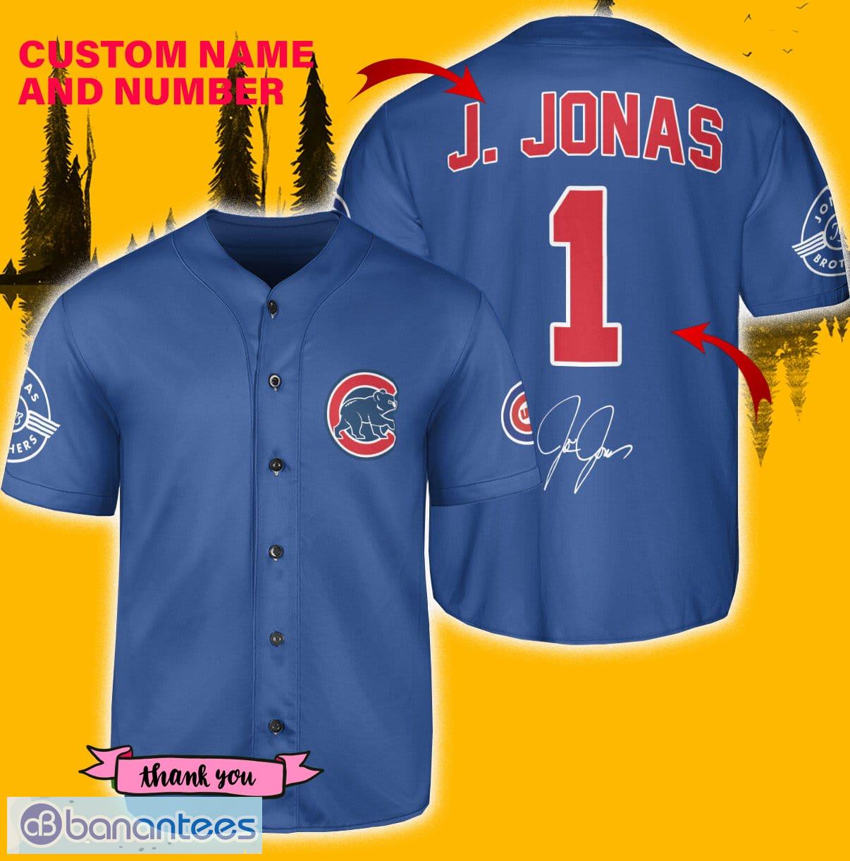 Chicago Cubs N. Jonas Jersey Baseball Shirt Gray Custom Number And Name -  Banantees