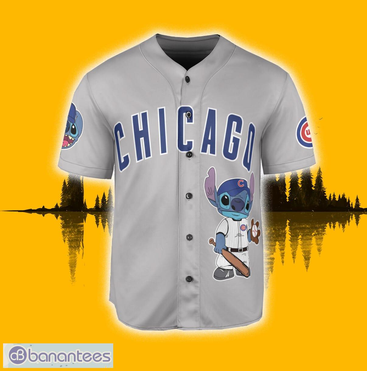 Chicago Cubs Lilo & Stitch Jersey Baseball Shirt White Custom