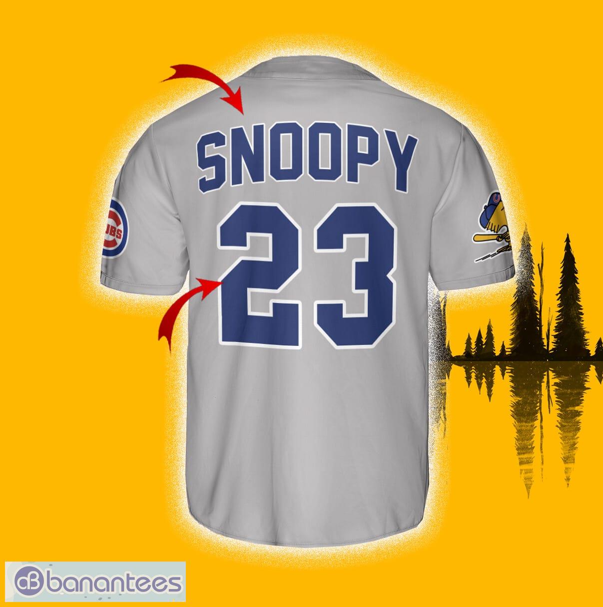 Chicago Cubs Peanuts Snoopy BL Baseball Jersey Shirt Custom Number And Name  - Banantees