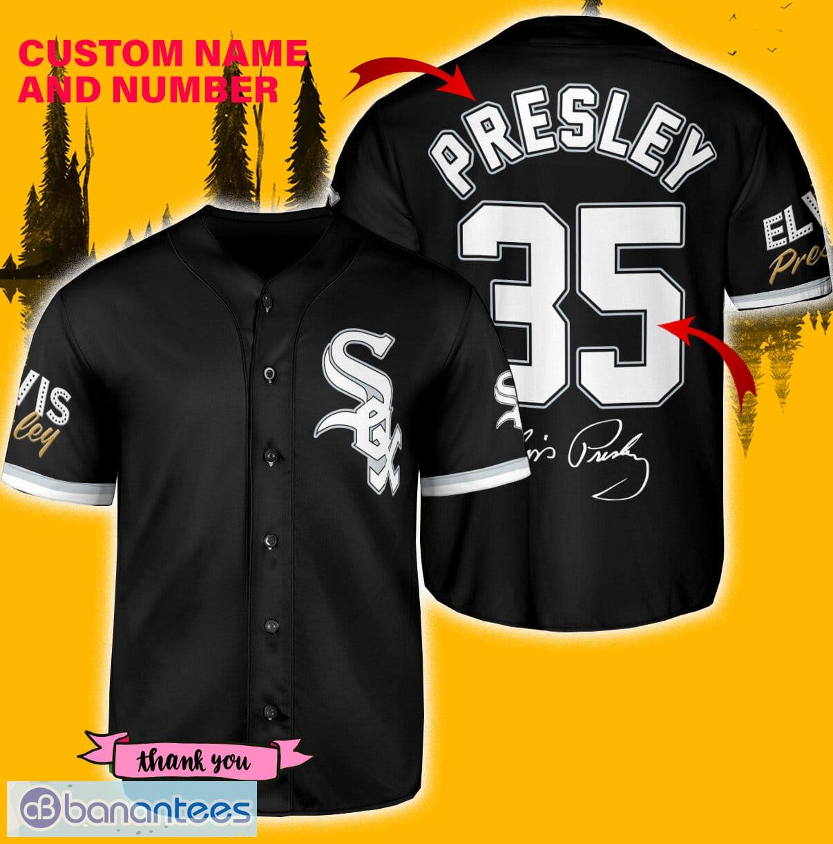 Chicago White Sox Elvis Presley Black Custom Number And Name