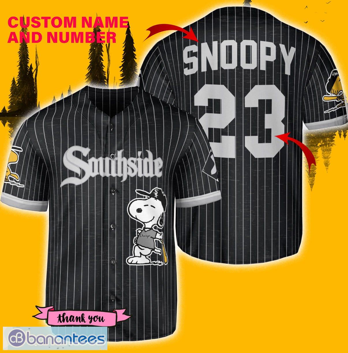 Chicago White Sox Peanuts Snoopy Black City Connect Baseball Jersey Shirt  Custom Number And Name - Banantees