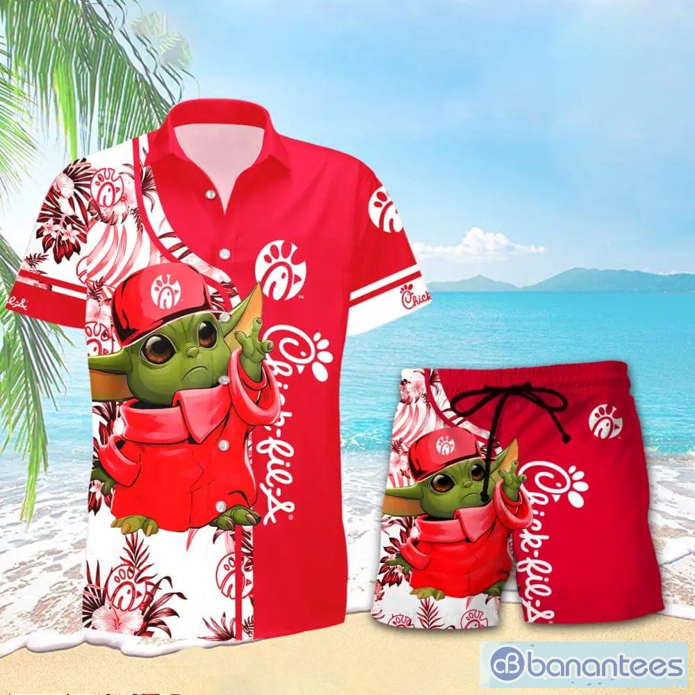 Texas Rangers Baby Yoda Lover Tropical Style Hawaiian Shirt And Shorts -  Banantees