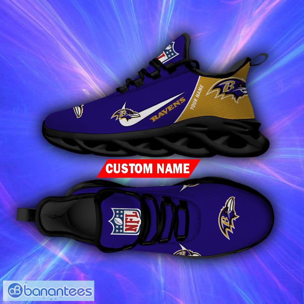 Baltimore Ravens Custom Name Luxury NFL Max Soul Shoes Chunky