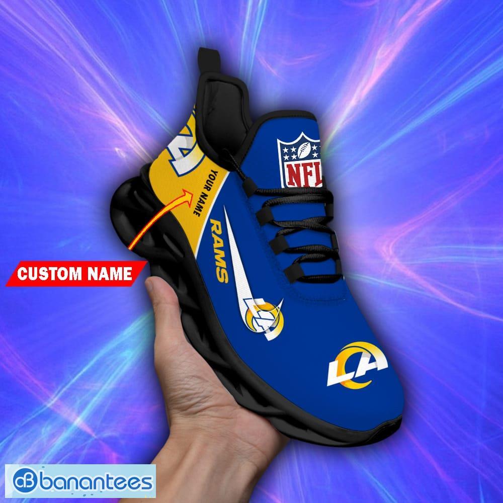 Los Angeles Rams Custom Name Luxury NFL Max Soul Shoes Design 7