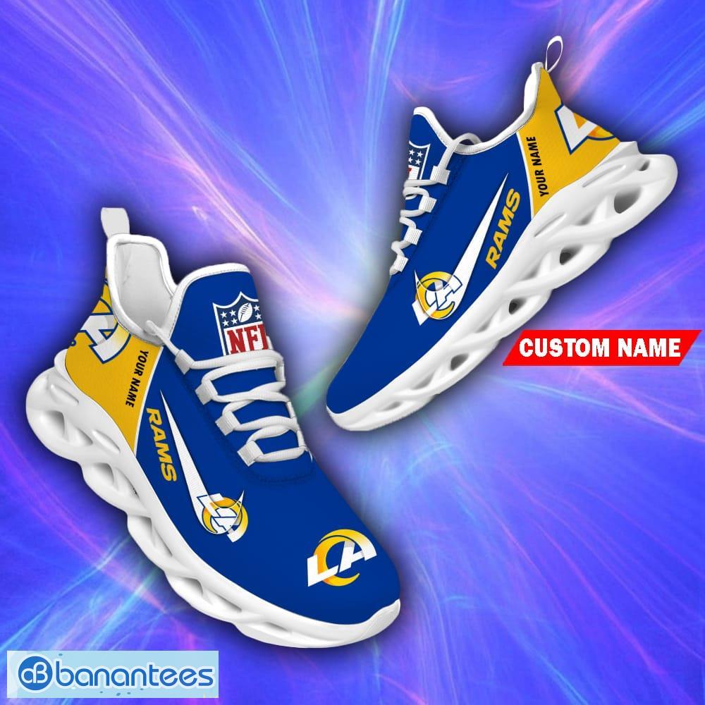 NFL Los Angeles Rams Custom Name Blue Yellow Max Soul Shoes V2