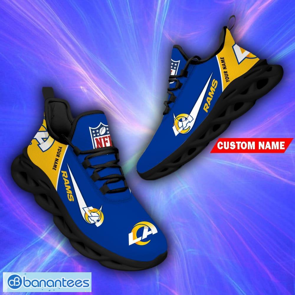 Los Angeles Rams Custom Name Luxury NFL Max Soul Shoes Design 7