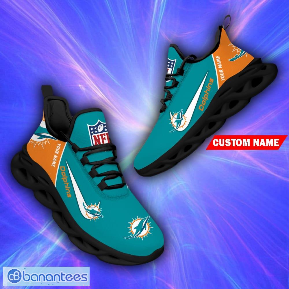 Miami Dolphins Personalized Name NFL Max Soul Shoes Men And Women