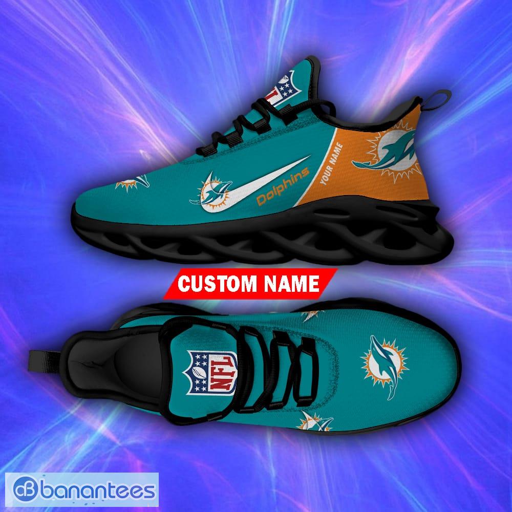 Miami Dolphins Personalized Name NFL Max Soul Shoes Men And Women For Fans