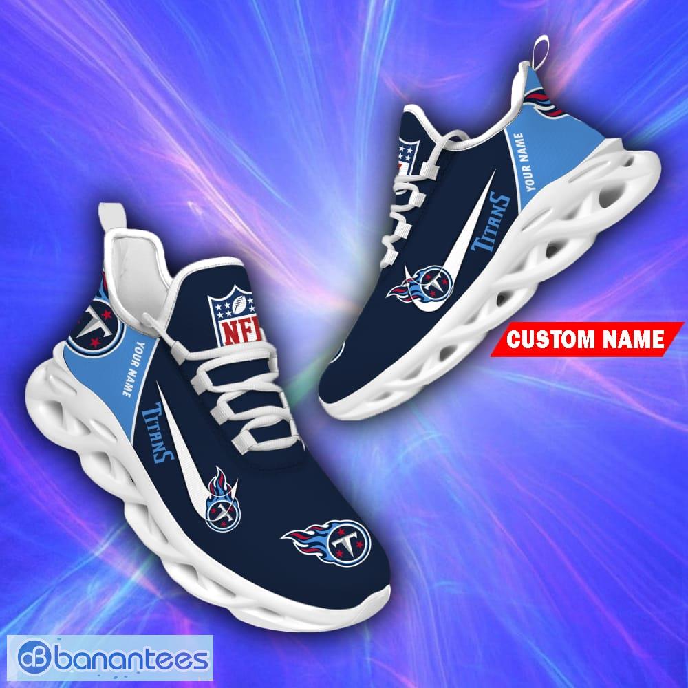 NFL Waves Logo Tennessee Titans Sport Sneakers Fans Max Soul Shoes Custom  Name - Banantees