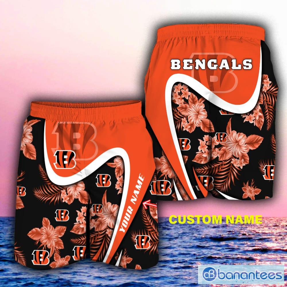 Cincinnati Bengals Custom Name NFL Floral Hawaiian Shirt And Shorts Gift  For Men And Women Fans - Banantees