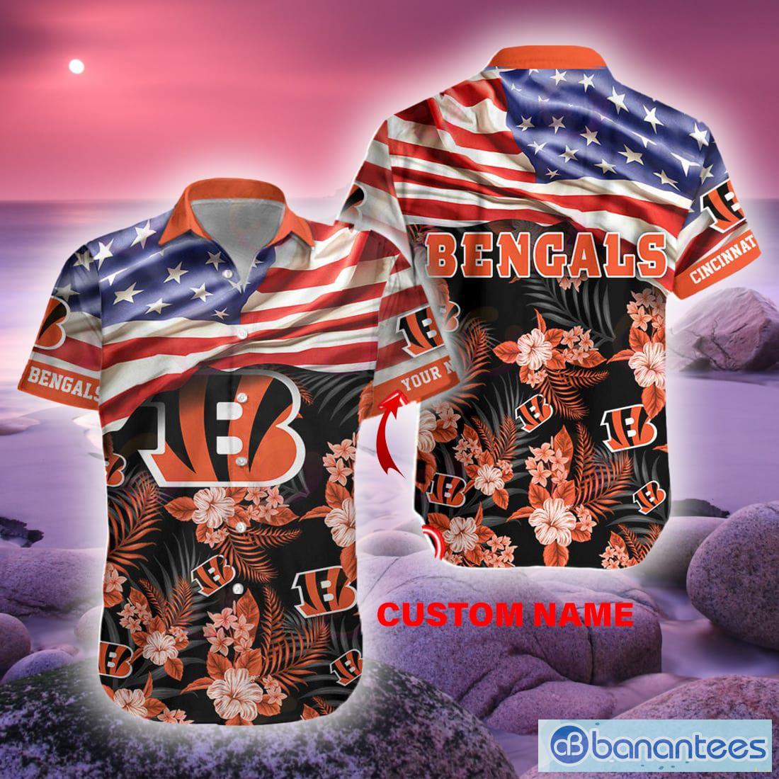 Cincinnati Bengals Custom Name NFL Hawaiian Shirt And Shorts Gift For Men  And Women Fans - Banantees
