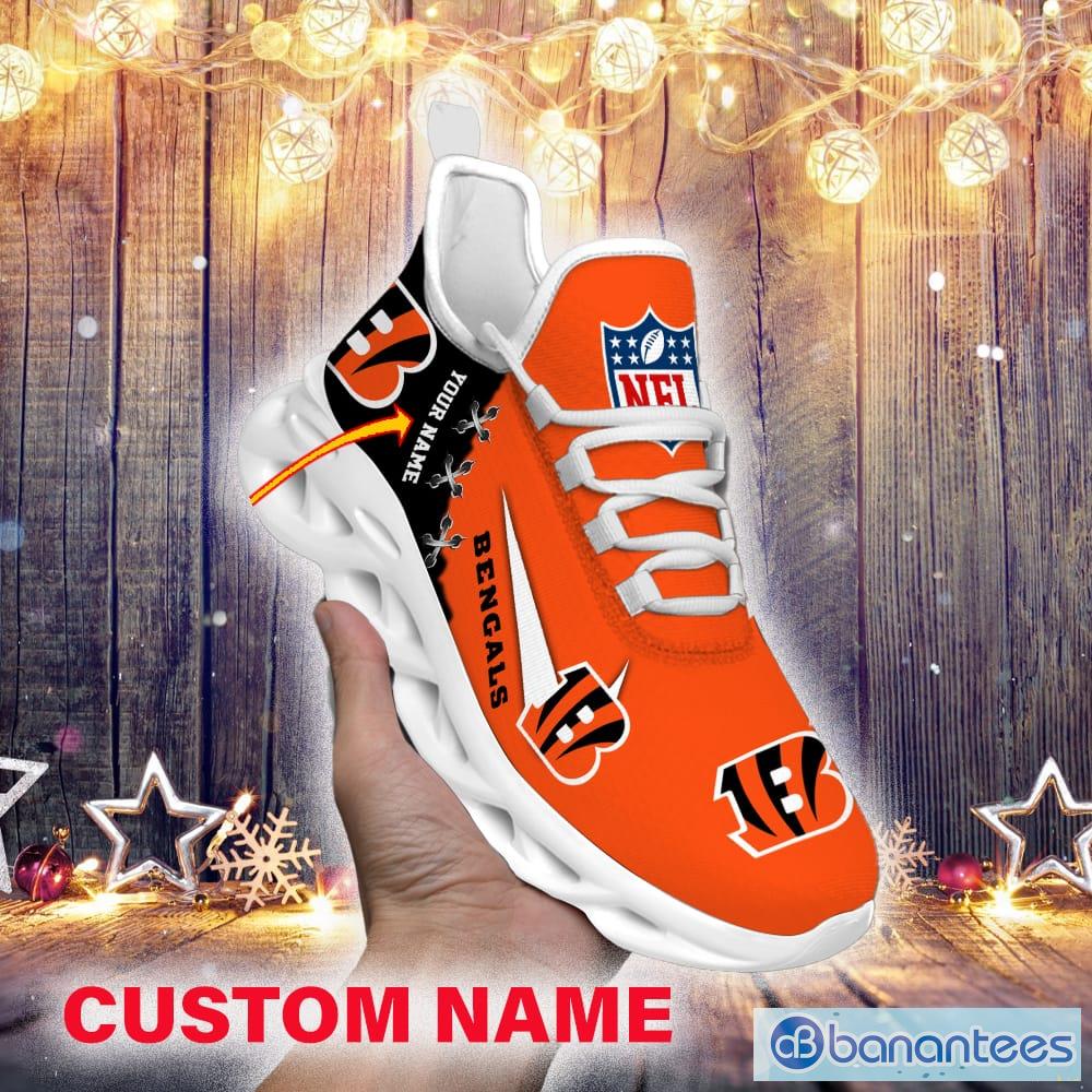 Cincinnati Bengals Custom Name Luxury NFL Max Soul Shoes Design 1