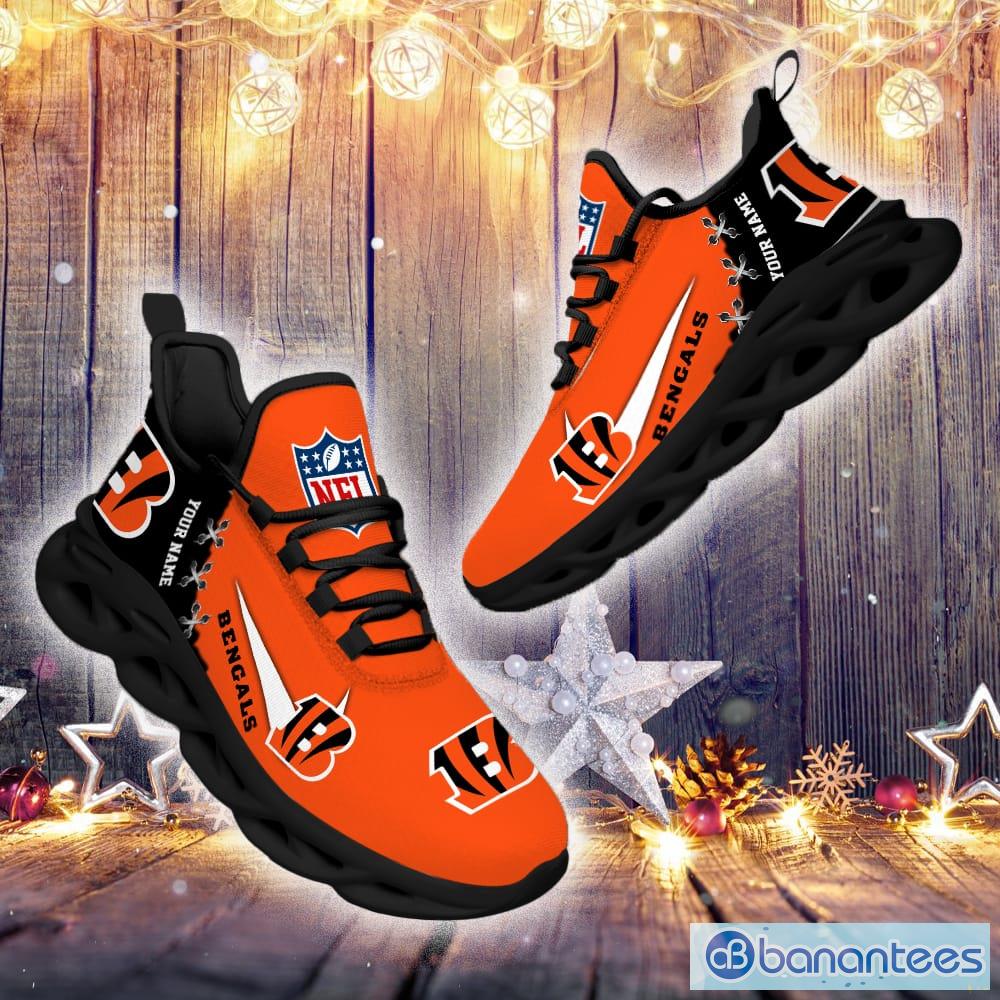 Cincinnati Bengals Custom Name Luxury NFL Max Soul Shoes Design 2