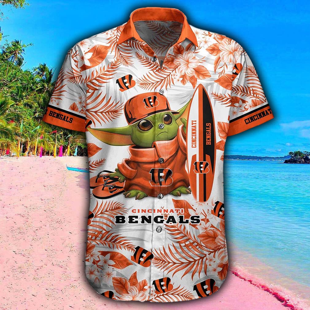 Nfl Cincinnati Bengals Baby Yoda Orange Trendy Hawaiian Shirt