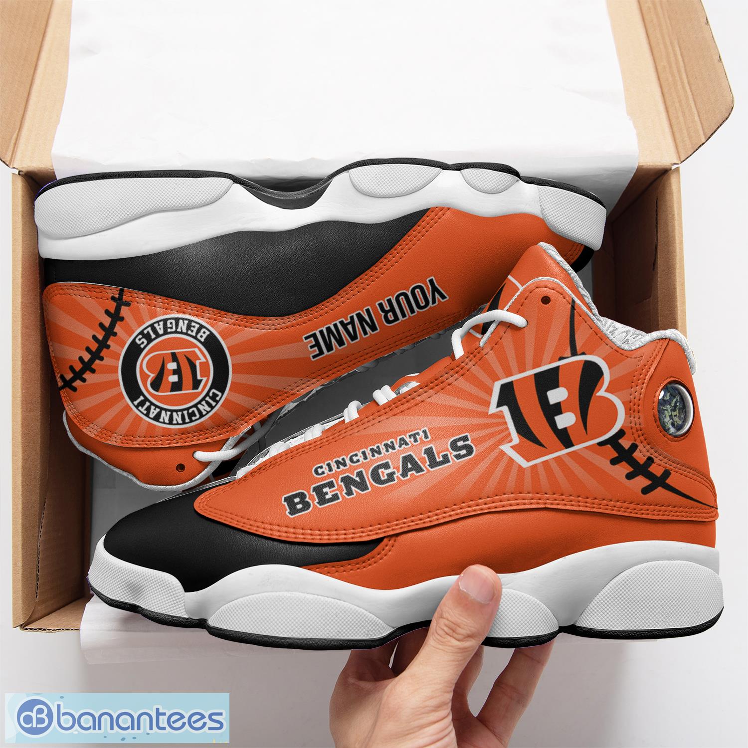 Cincinnati Bengals Air Jordan 13 Sneakers Shoes For Fans - Banantees