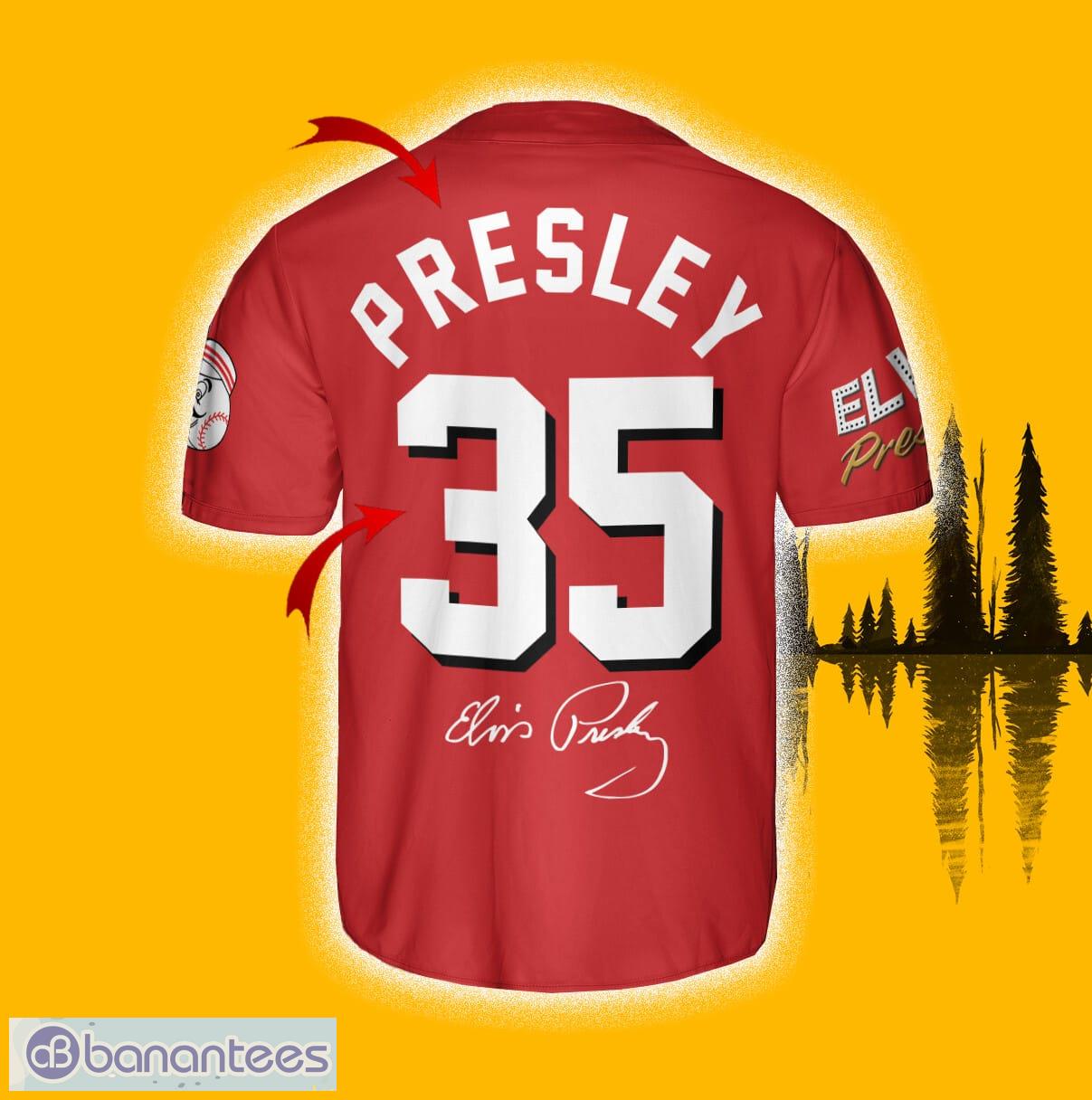 Cincinnati Reds Elvis Presley Red Baseball Jersey Shirt Custom