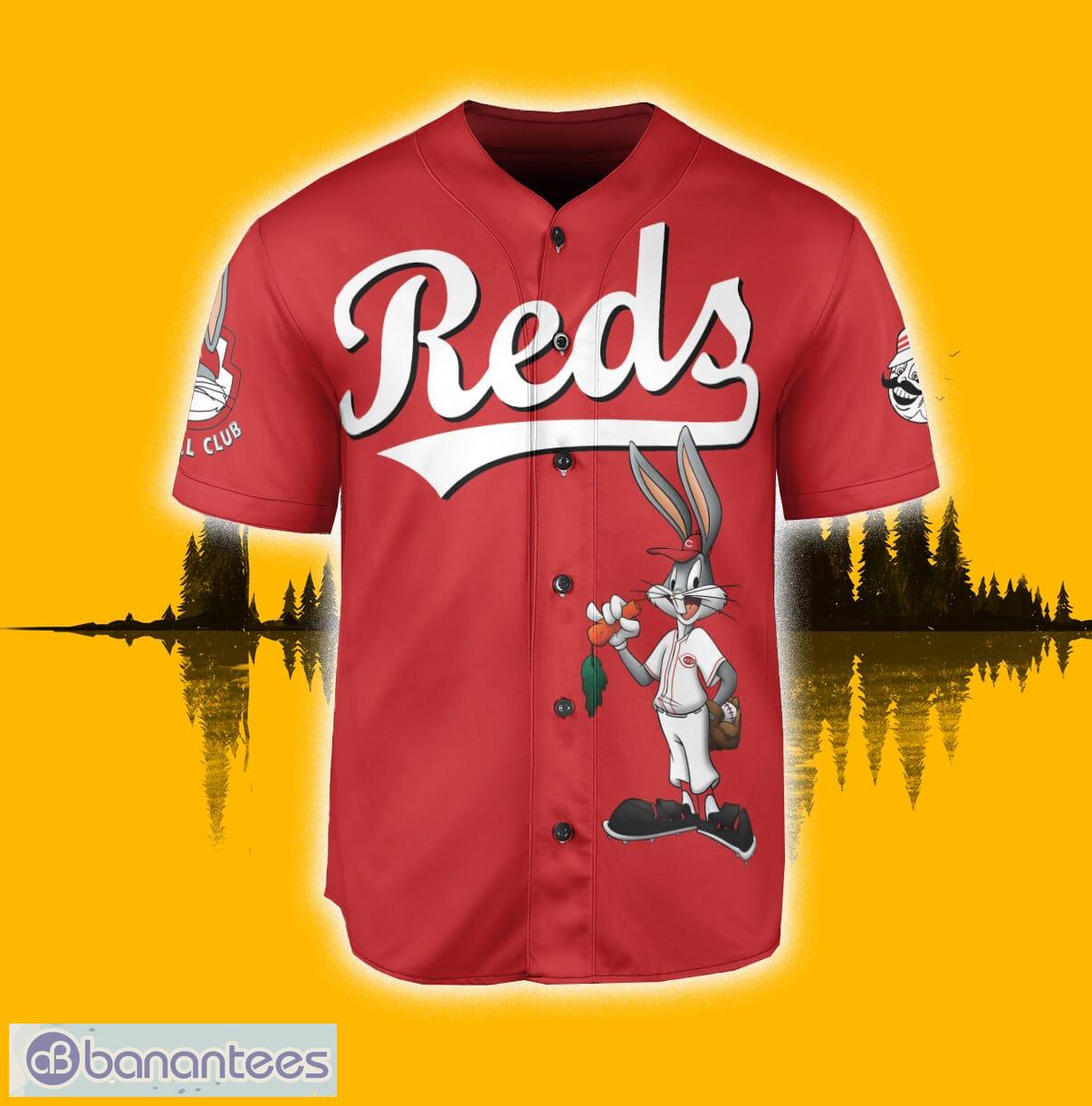 Cincinnati Reds Looney Tunes Bugs Bunny Red Baseball Jersey