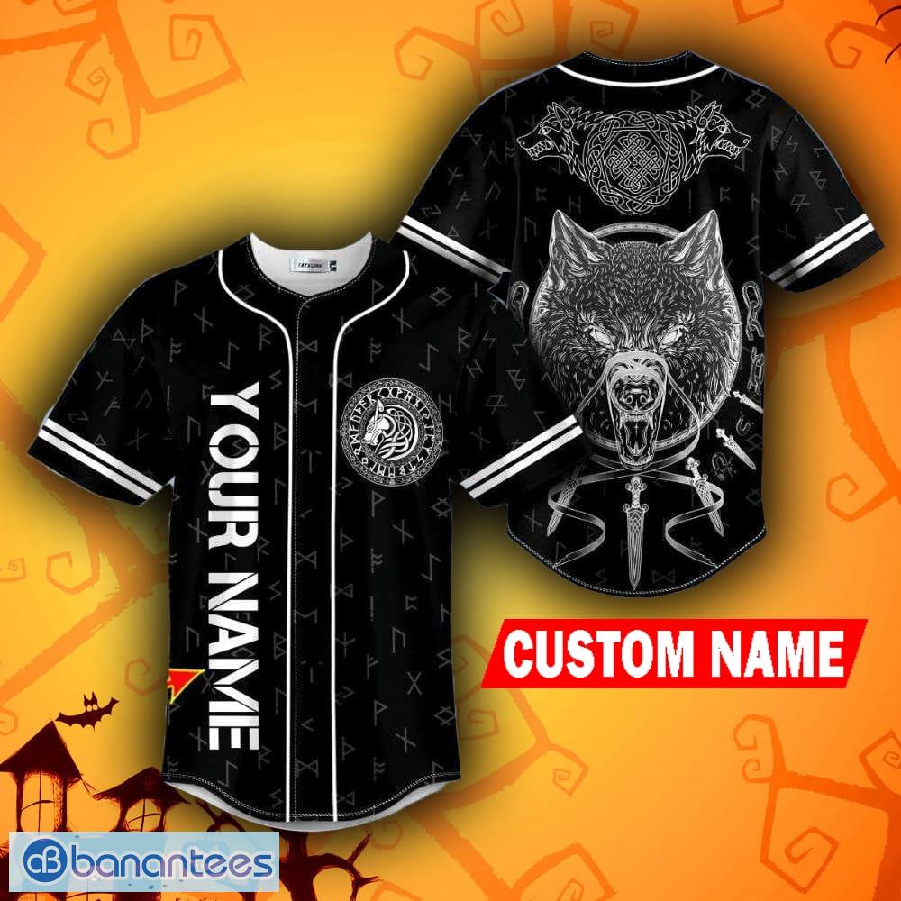 Custom Number And Name Michigan Wolverines Skull Halloween Baseball Jersey  Unisex - Banantees