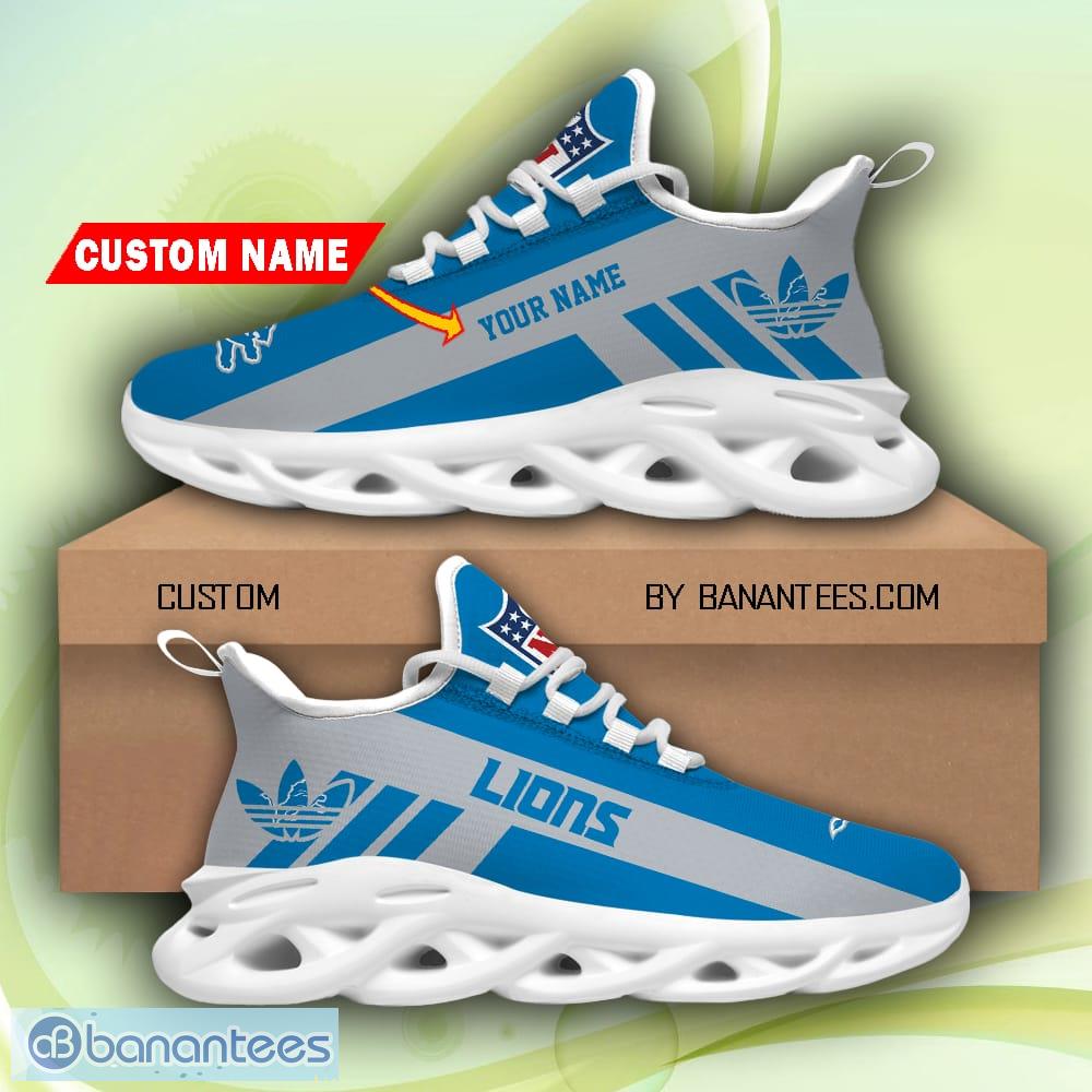 Detroit Lions NFL Max Soul Sneakers Personalized Name Flag For Men, Women -  Banantees