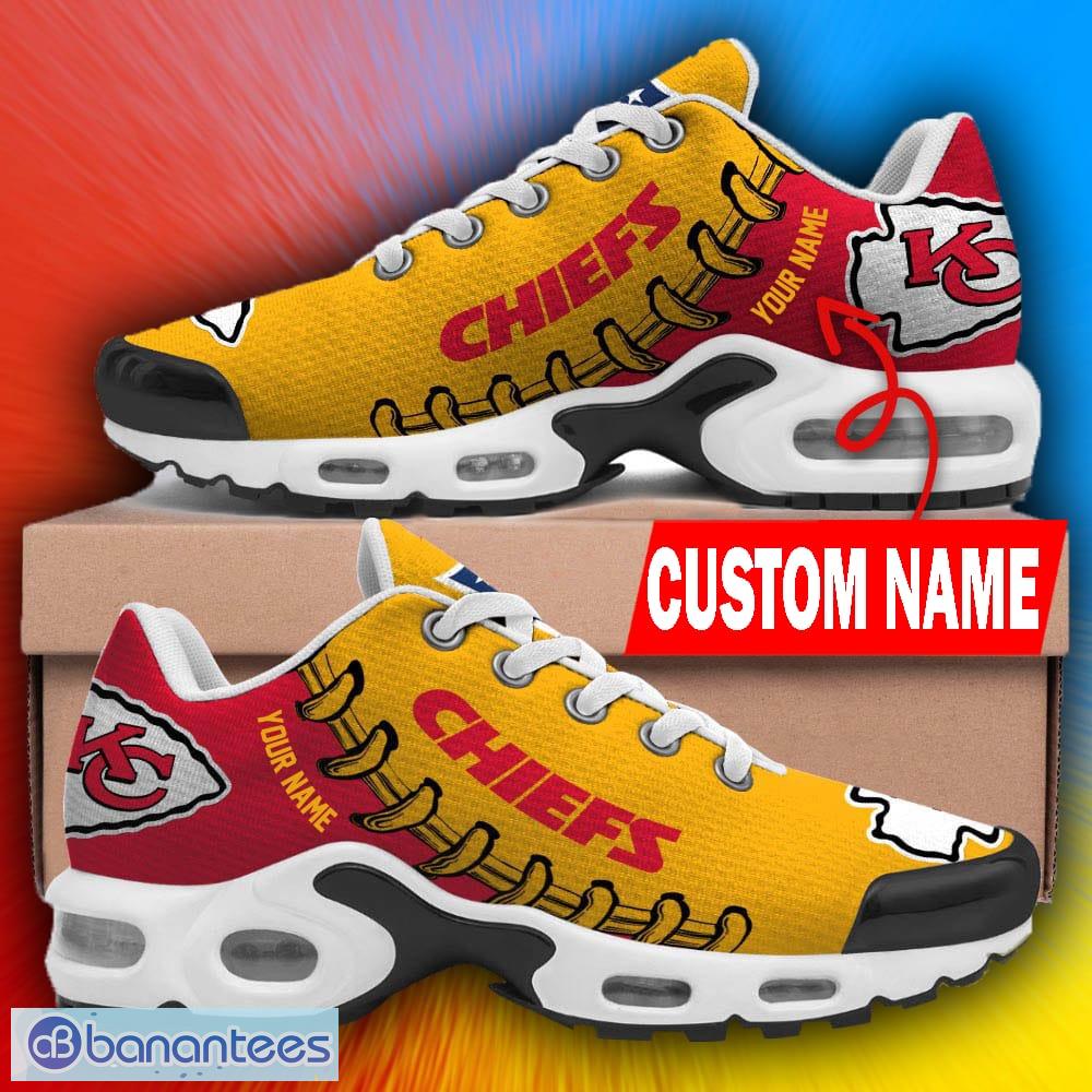 Custom Name Kansas City Chiefs New Logo Air Cushion Sports Shoes Men Women  - Banantees