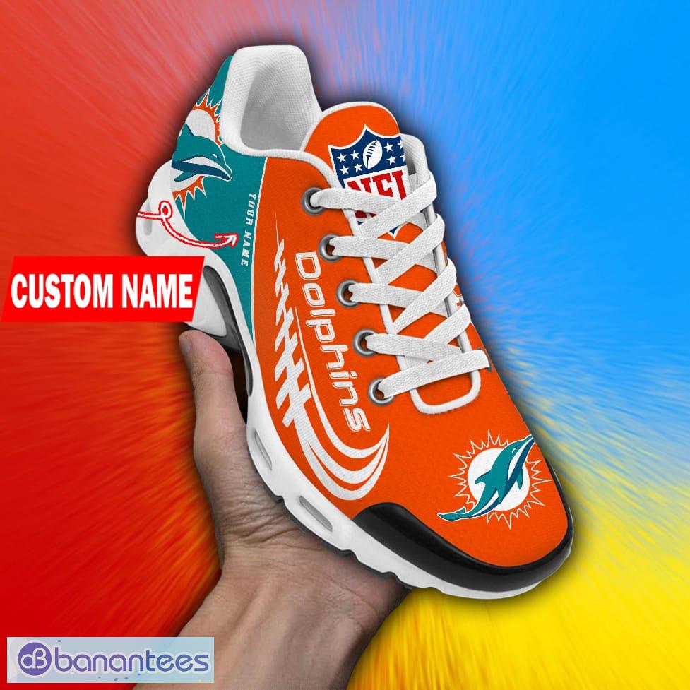 Custom Name Miami Dolphins NFL Logo Air Cushion Sports Shoes Men Women -  Banantees