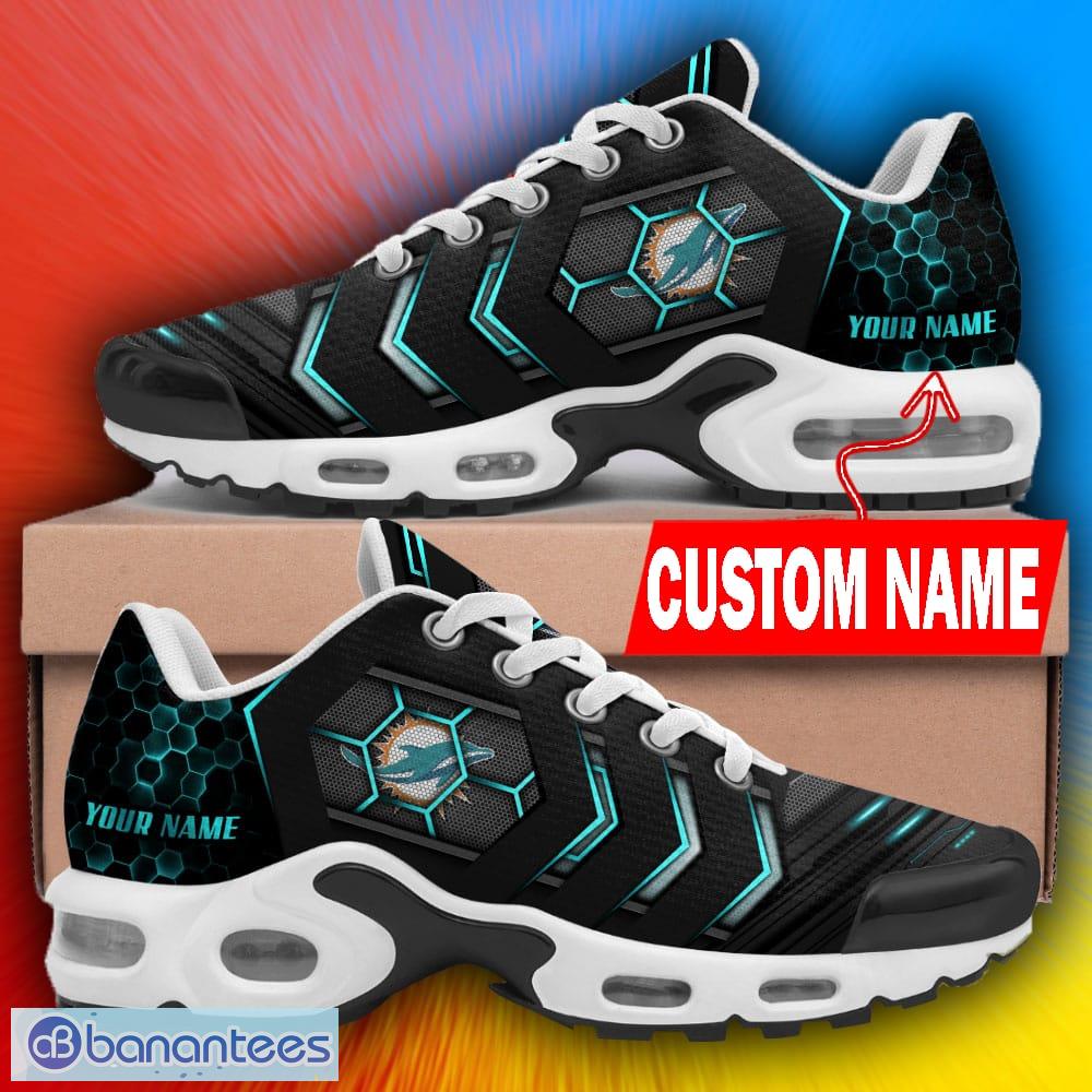 Custom Name Miami Dolphins NFL Logo Air Cushion Sports Shoes Men Women -  Banantees