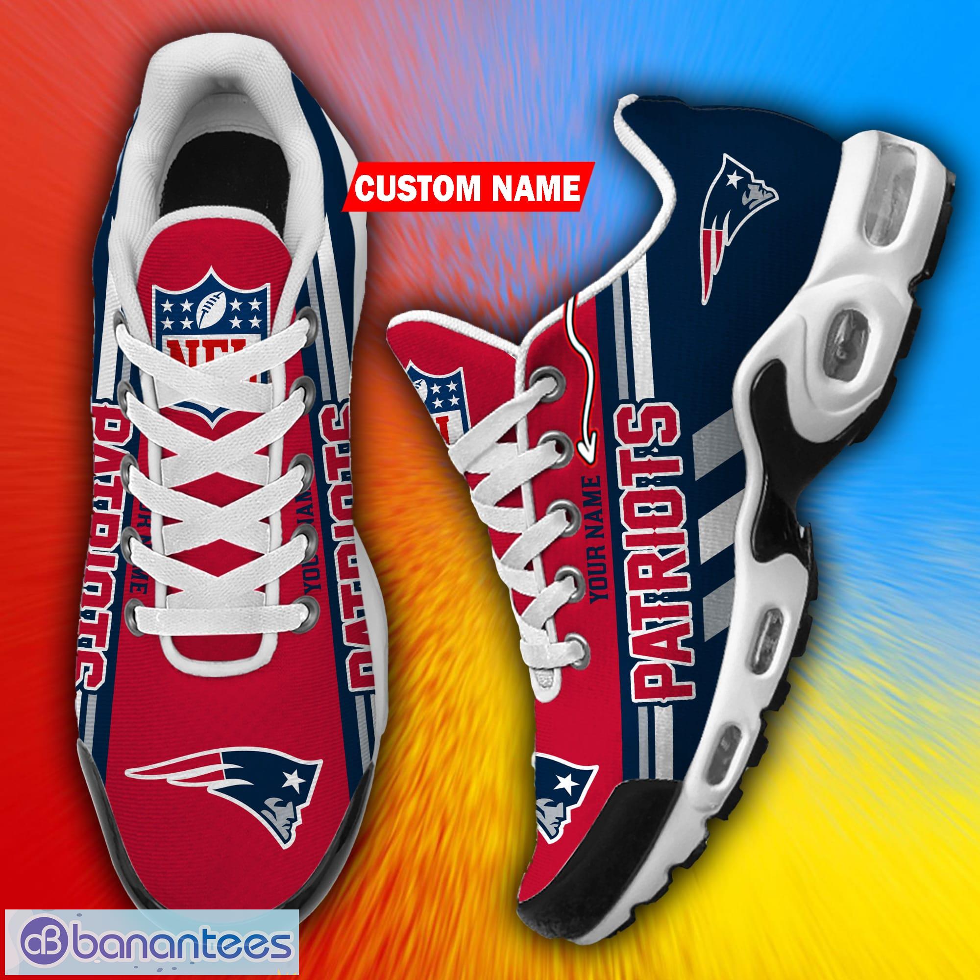 Custom Name New England Patriots Logo Air Cushion Sports Shoes Perfect Gift  For NFL Fans - Banantees