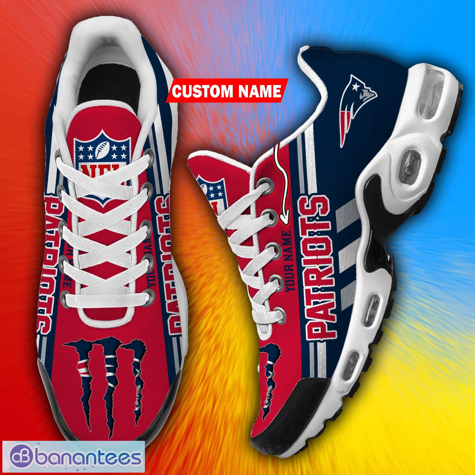 Custom Name New England Patriots NFL Monster Sport Logo Air Cushion Sports  Shoes - Banantees