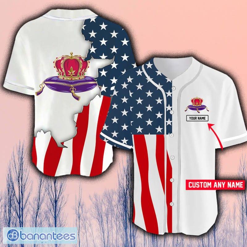 Baseball Fans Made Patriotic USA American Flag Custom Team Name Baseball  Jersey