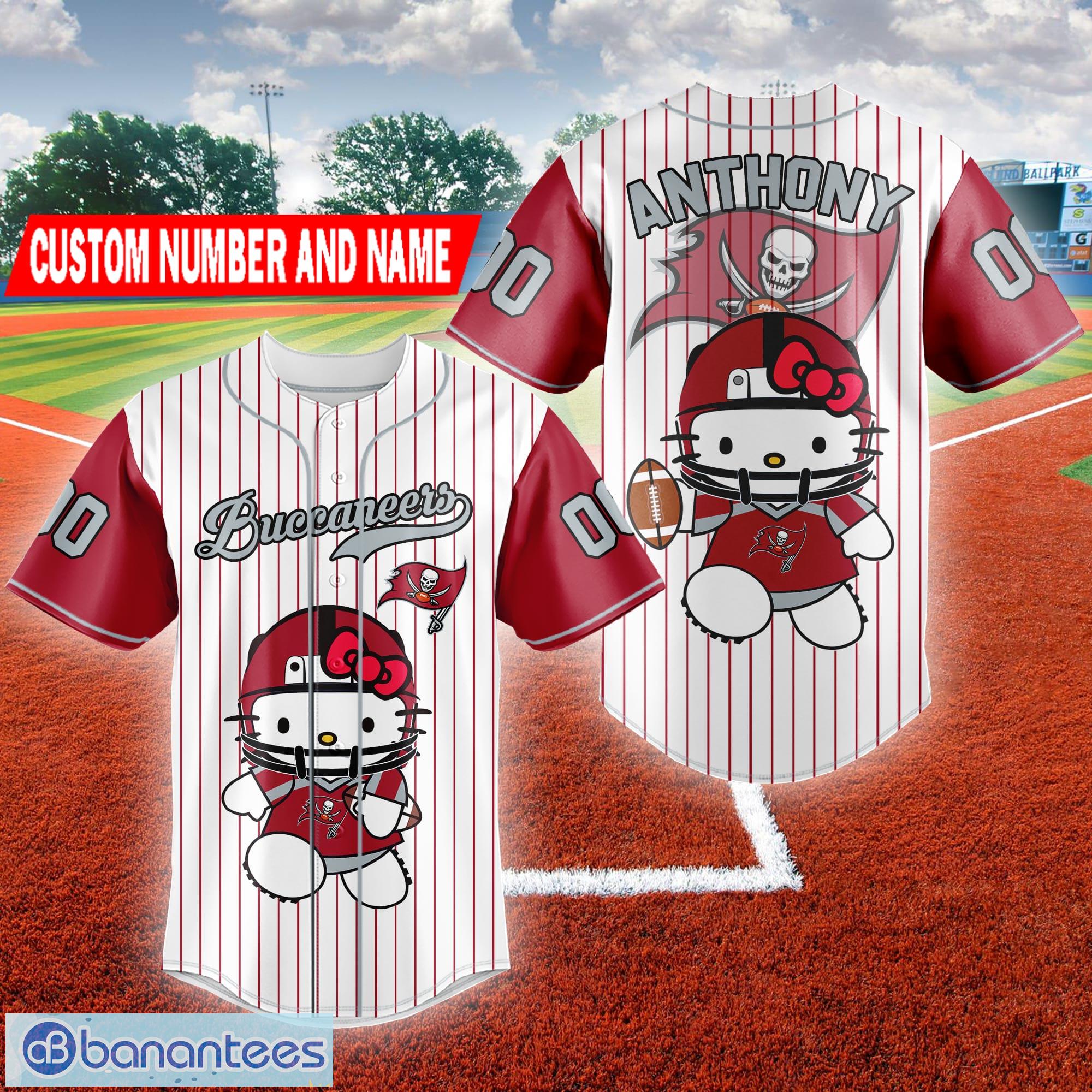 Custom Number And Name NFL Tampa Bay Buccaneers Logo Hello Kitty Baseball Jersey Shirt - Custom Name NFL Tampa Bay Buccaneers Logo Hello Kitty Baseball Jersey Shirt _1