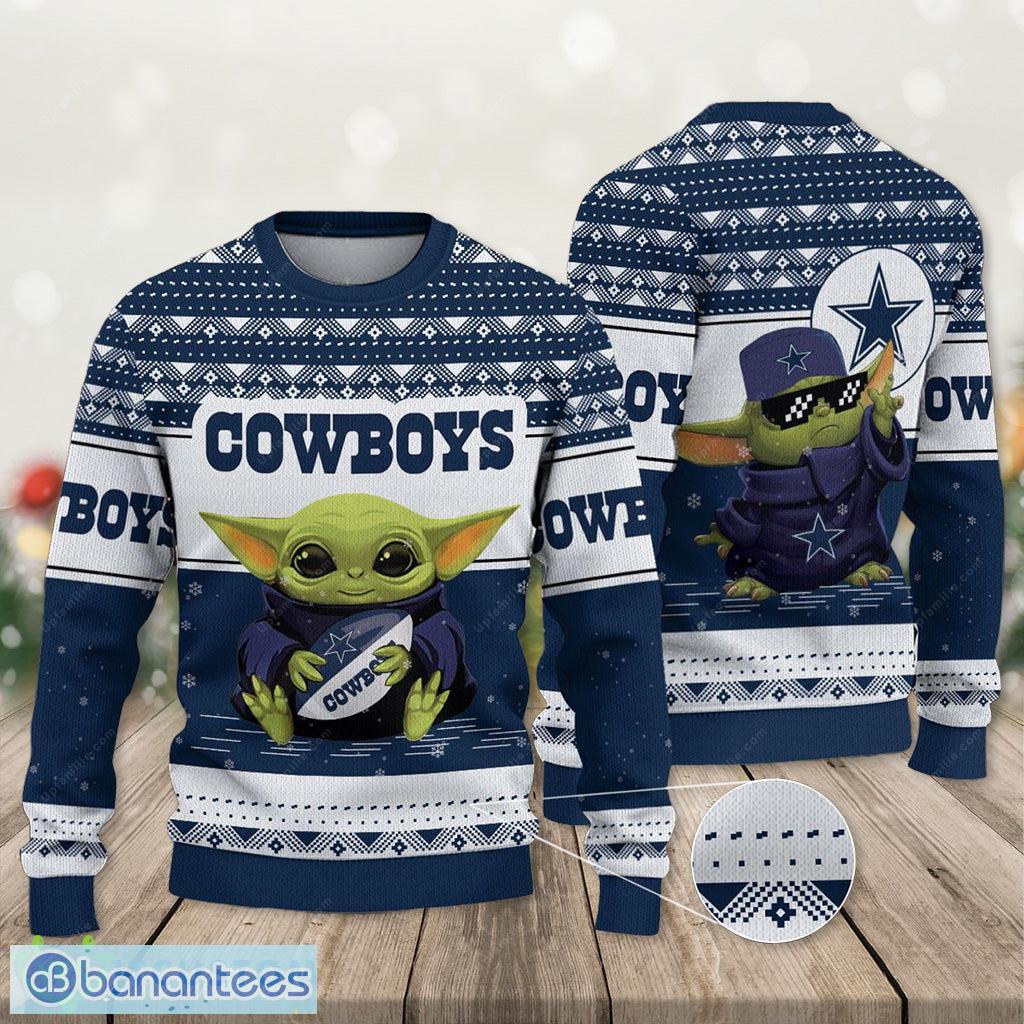 Dallas Cowboys Cute Baby Yoda Star Wars 3D Ugly Christmas Sweater Unisex  Men and Women Christmas Gift - Banantees