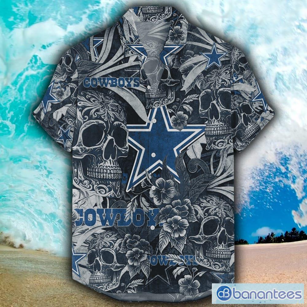 Dallas Cowboys Hawaiian Shirt Pineapple Skull Tropical Leaf