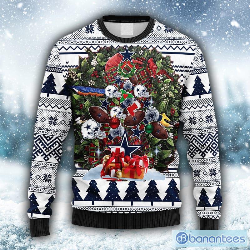 NFL Dallas Cowboys Custom Name And Number Christmas Gift For Fans Ugly  Christmas Sweater - Banantees