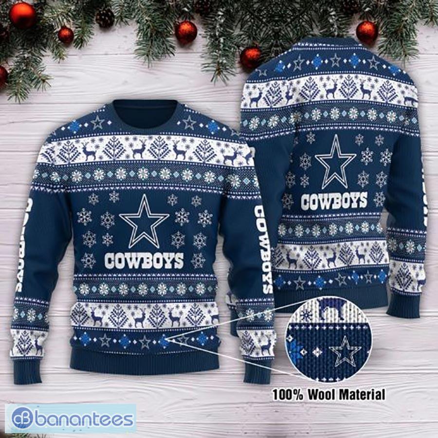 Dallas Cowboys Basic Pattern Ugly Christmas Sweater - Banantees