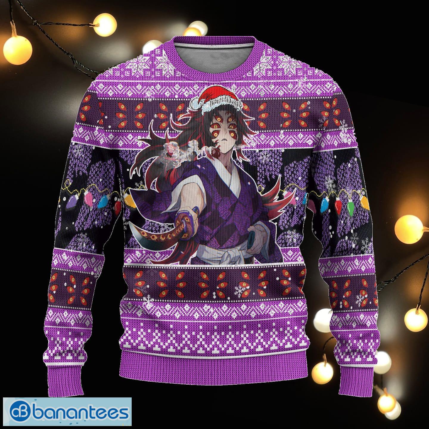 Demon Slayer Kokushibo Anime Xmas Ugly Christmas Sweater Gift For Men Women  - Banantees