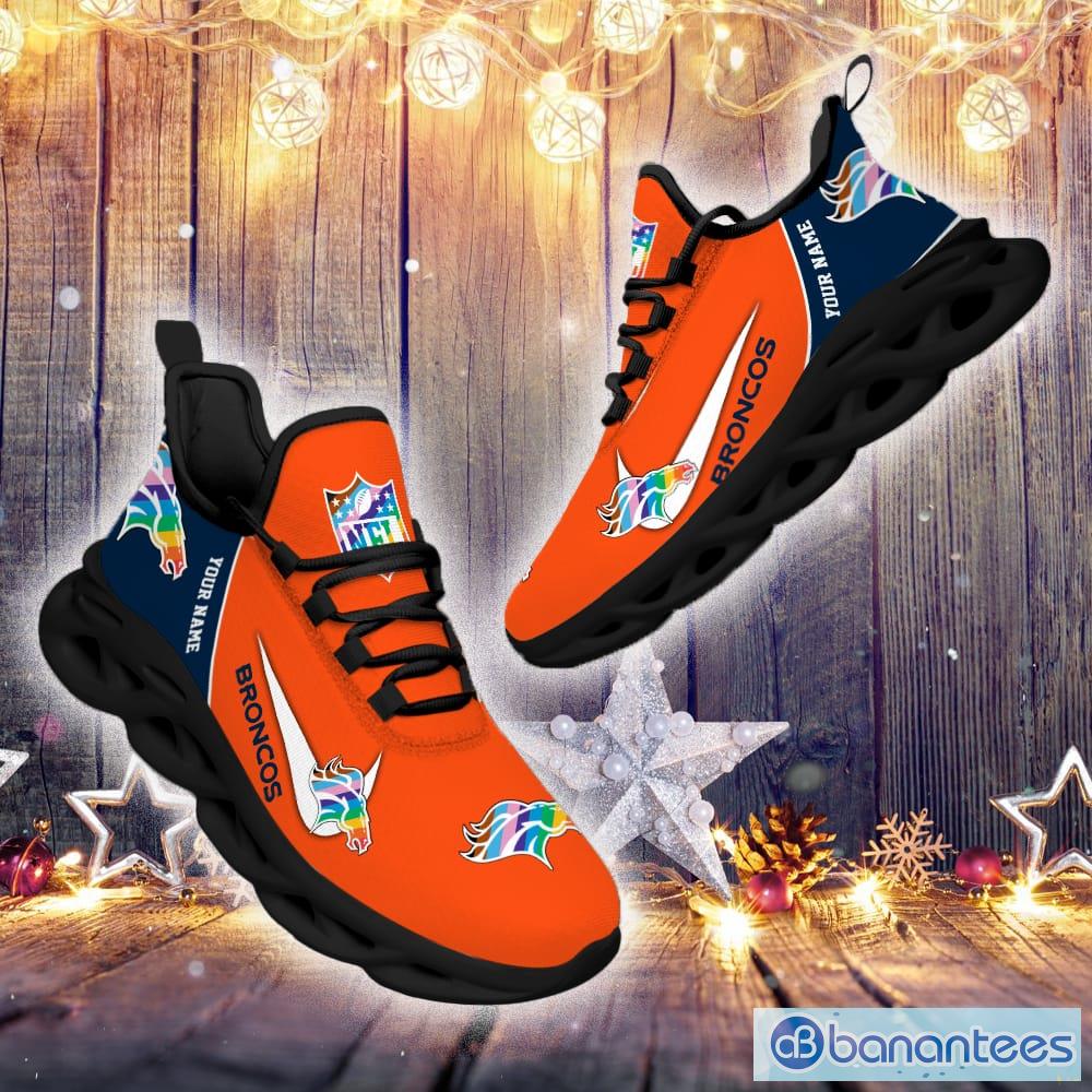 Denver Broncos NFL Ograne And Black Max Soul Sneakers Sport Shoes -  Banantees