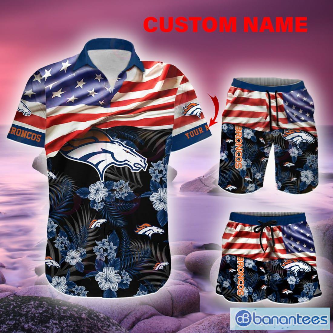 Denver Broncos Custom Name NFL Hawaiian Shirt And Shorts Gift For