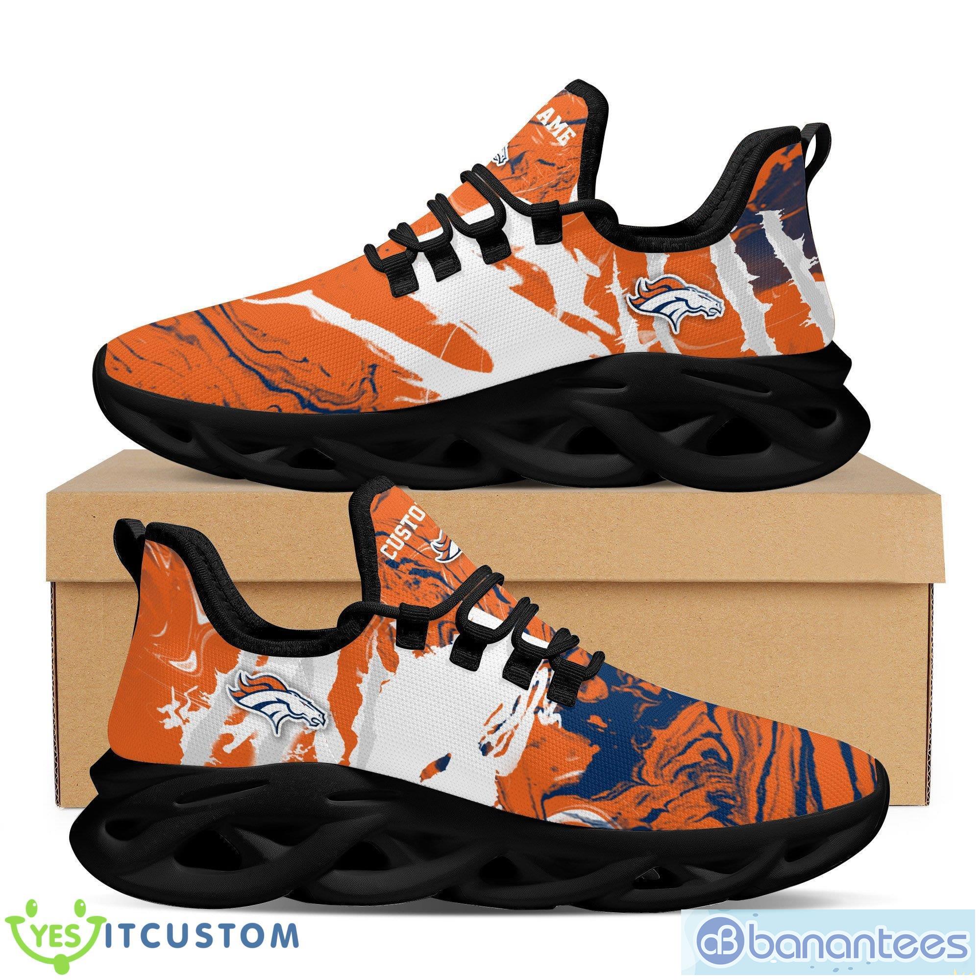 Denver Broncos NFL Ograne And Black Max Soul Sneakers Sport Shoes -  Banantees