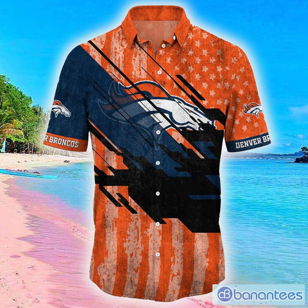 Denver Broncos American Flag Logo Hawaiian Shirt Vacation Gift For