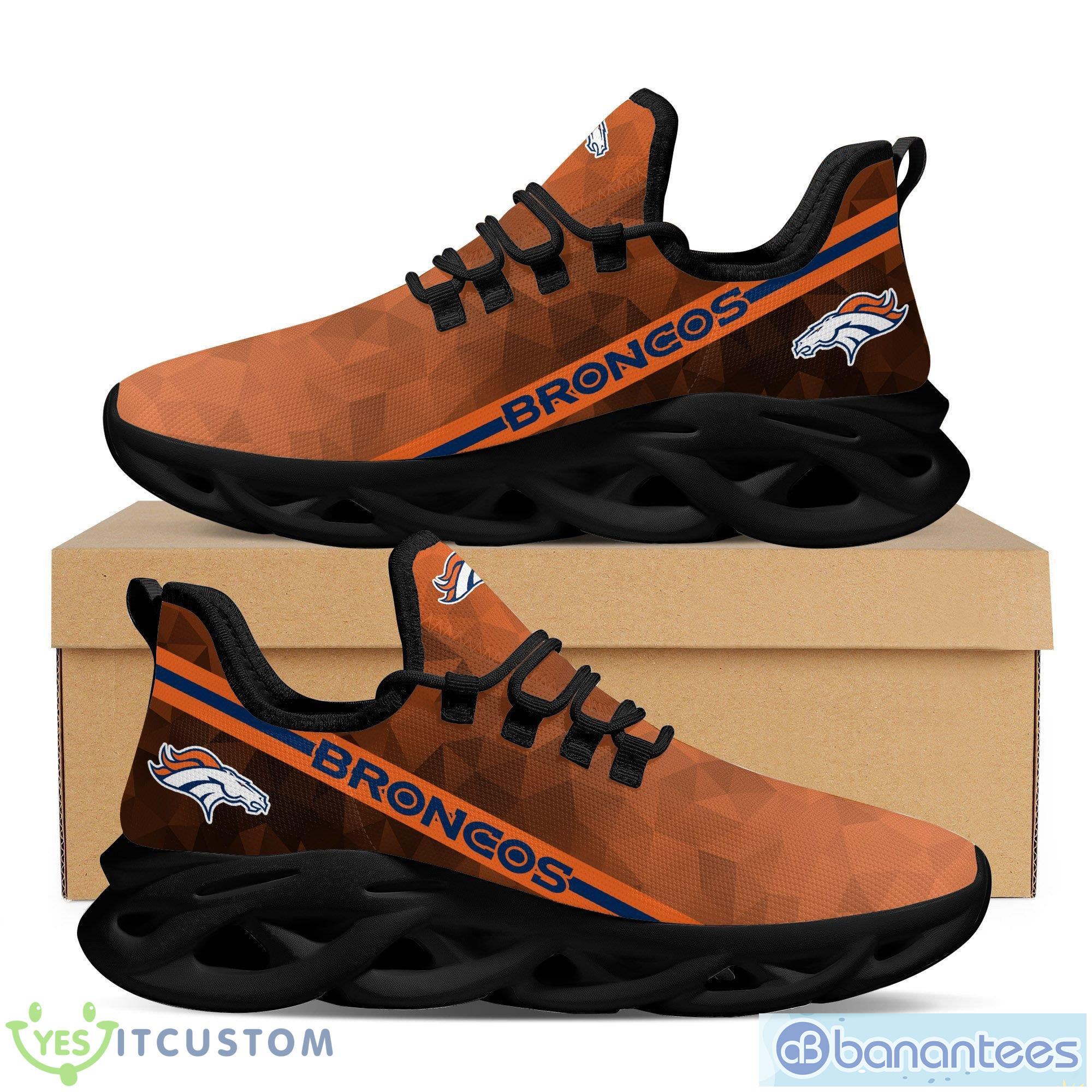 Denver Broncos NFL Ograne And Black Max Soul Sneakers Sport Shoes -  Banantees