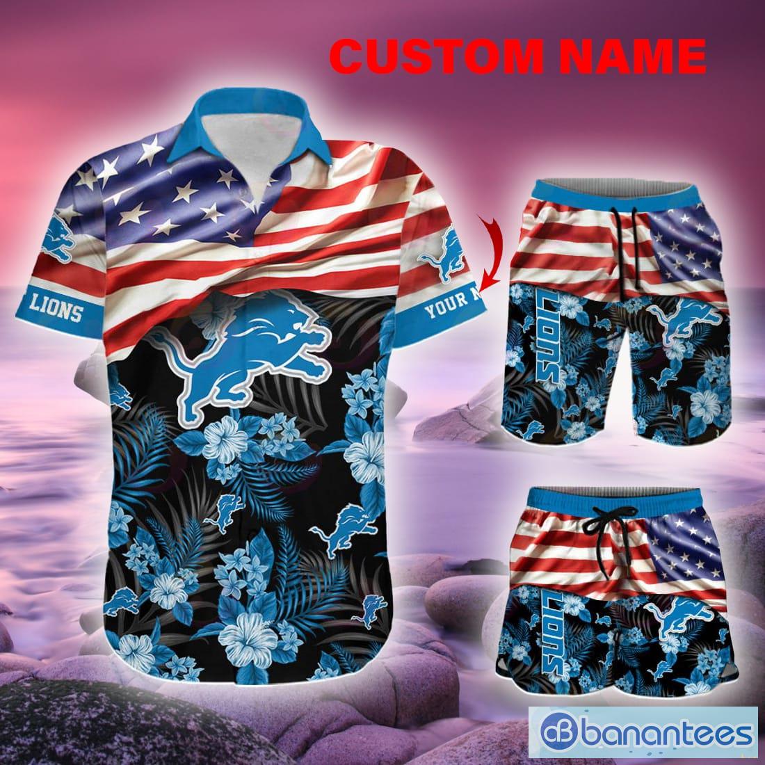 Detroit Lions Logo Custom Name For Fans Hawaiian Shirt